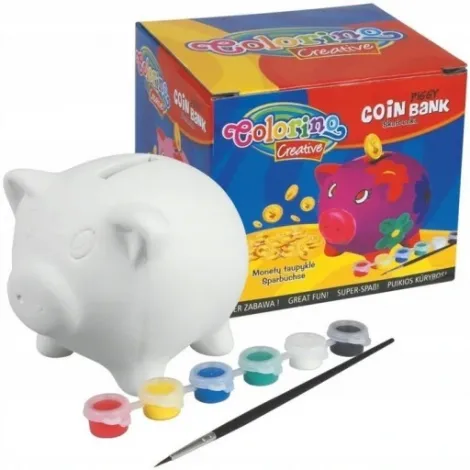 Świnka skarbonka zestaw z farbkami