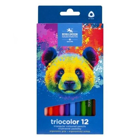 Kredki ołówkowe Koh-i-Noor Triocolor Niedźwiedź, 12 kolorów