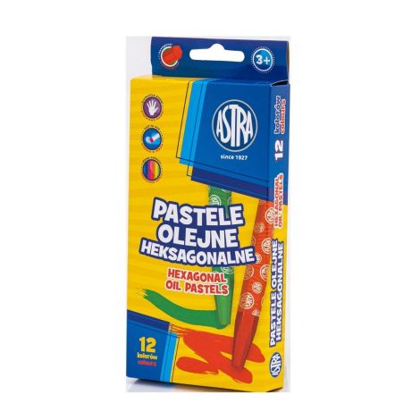 Pastele olejne Astra heksagonalne, 12 kolorów