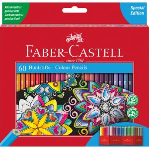 Kredki ołówkowe Faber-Castell sześciokątne, 60 kolorów