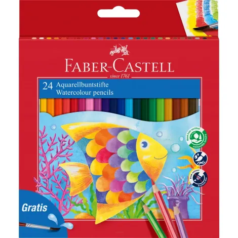 Kredki akwarelowe Faber-Castell Rybka, 24 kolory