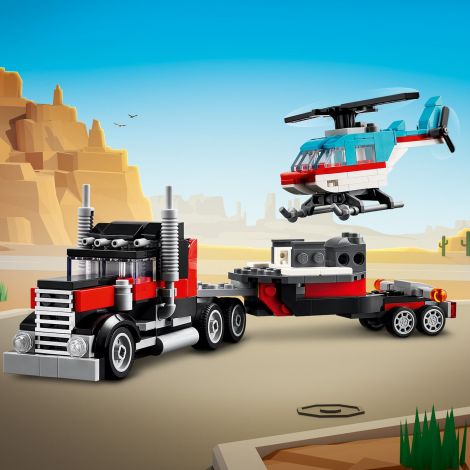 LEGO Creator 31146 3w1 Ciężarówka z platformą i helikopter - 3