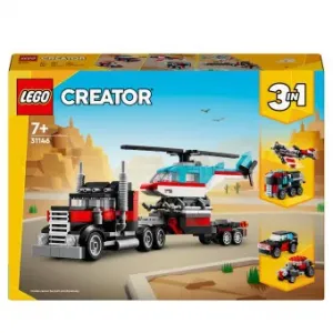 LEGO Creator 31146 3w1 Ciężarówka z platformą i helikopter