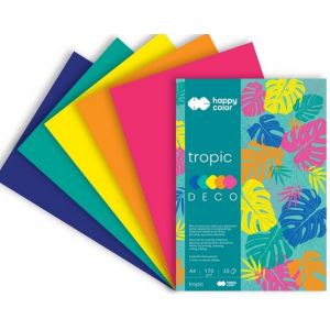 Blok Happy Color Deco Tropic A4/20/170g 5 kolorów