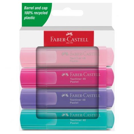 Zakreślacze Faber-Castell 1546 pastelowe, 4 kolory