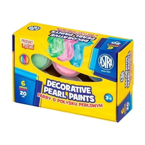 Farby plakatowe Astra perłowe, 6 kolorów, 20 ml