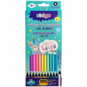 Kredki ołówkowe Strigo Pastel, 12 kolorów