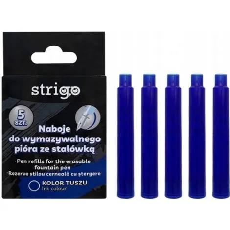 Naboje do pióra wymazywalnego ze stalówką niebieskie 5szt
