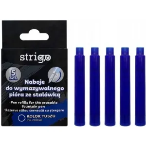 Naboje do pióra wymazywalnego ze stalówką niebieskie 5szt
