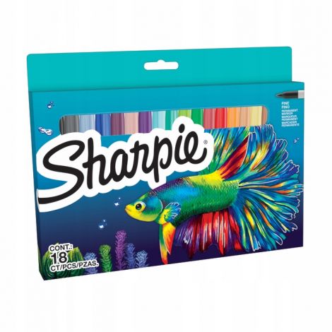 Markery permanentne Sharpie Fine Ryba, 18 kolorów