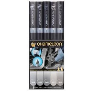 Markery permanentne tonalne Chameleon Pen, 5 kolorów, Gray