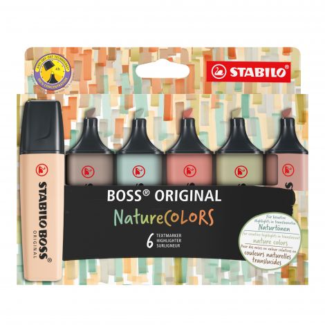 Zestaw Zakreślaczy Stabilo Boss, 6 kolorów Nature Colors