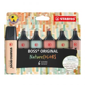 Zestaw Zakreślaczy Stabilo Boss, 6 kolorów Nature Colors