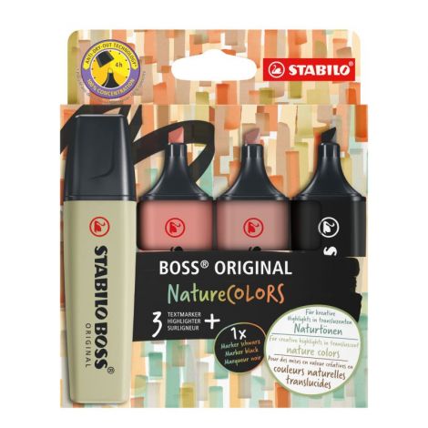 Zestaw Zakreślaczy Stabilo Boss, 4 kolory Nature Colors