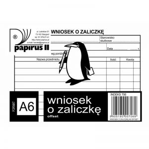 Druk Papirus Wniosek o Zaliczkę A6/60