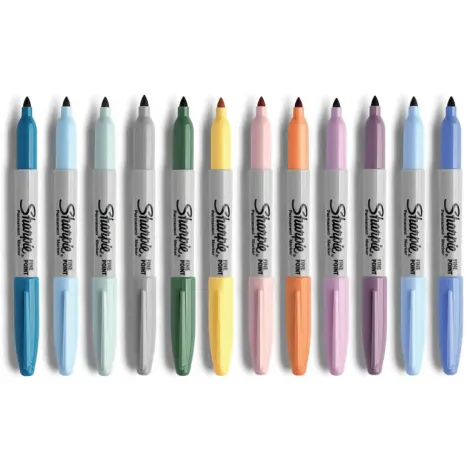Markery permanentne Sharpie Fine, 12 kolorów Pastel - 2