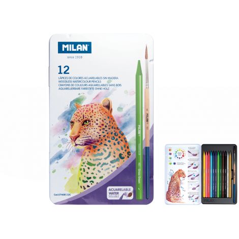 Kredki akwarelowe Milan Todocolor, 12 kolorów, metalowe opakowanie - 2