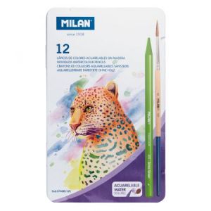 Kredki akwarelowe Milan Todocolor, 12 kolorów, metalowe opakowanie