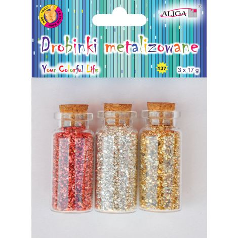 Drobinki metalizowane Aliga, 3szt