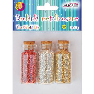 Drobinki metalizowane Aliga, 3szt