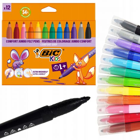 Pisaki Bic Kids Comfort Jumbo, 12 kolorów - 2