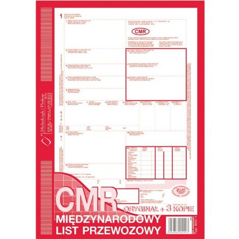 Druk MiP Międzynarodowy List Przewozowy A4/80