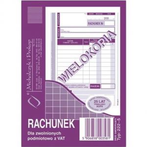 Druk MiP Faktura dla Zwolnionych z VAT wielokopia A6/80