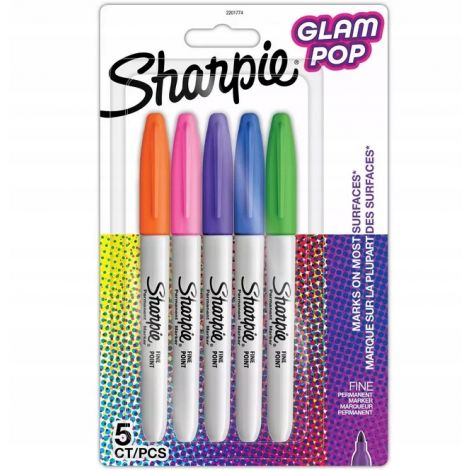 Markery permanentne Sharpie Fine, 5 kolorów