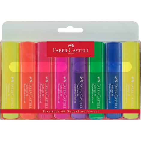 Zakreślacze Faber-Castell 1546, 8 kolorów