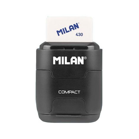 Temperówka+Gumka Milan Compact, Czarna