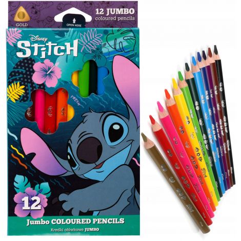 Kredki ołówkowe Patio Jumbo Stitch trójkątne, 12kol - 2