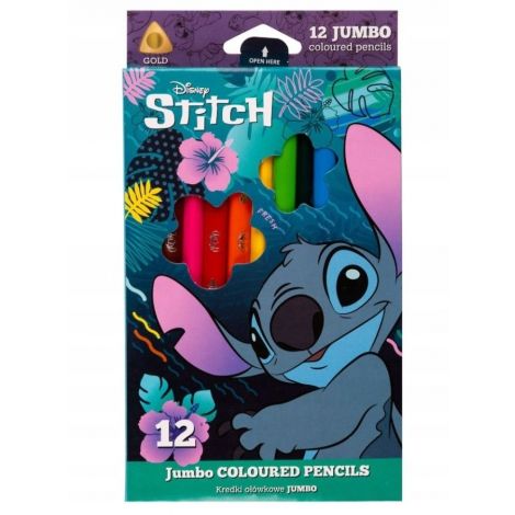 Kredki ołówkowe Patio Jumbo Stitch trójkątne, 12kol