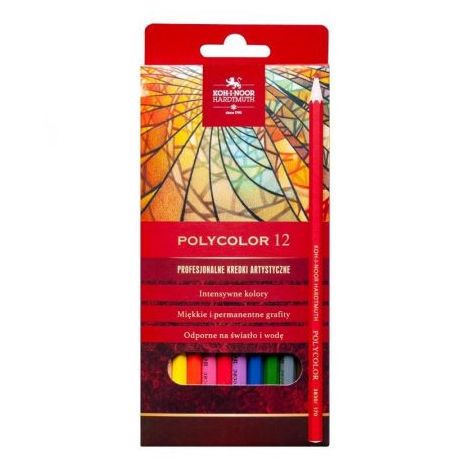 Kredki ołówkowe Koh-i-Noor Polycolor, 12 kolorów