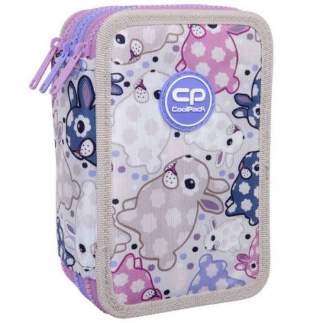 Piórnik składany Coolpack Jumper 3k, White Bunny z wyposażeniem