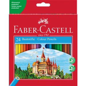 Kredki ołówkowe Faber-Castell Zamek sześciokątne, 24 kolory