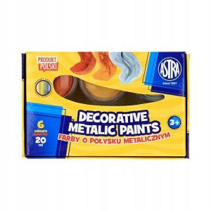 Farby dekoracyjne Astra metaliczny połysk, 6 kolorów, 20 ml
