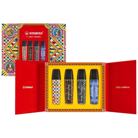 Zakreślacze Stabilo Boss x Dolce&Gabbana, 4 kolory, Edycja Limitowana - 2