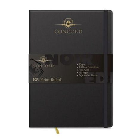 Zeszyt Pukka Pad Concord A5/80/90g linia, czarny