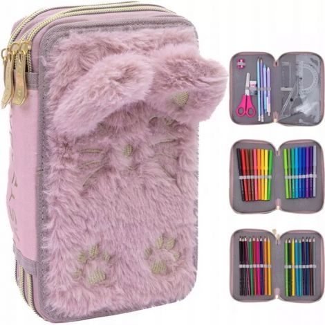 Piórnik składany 3k Astra Astrabag Fluffy Kitty z wyposażeniem - 2