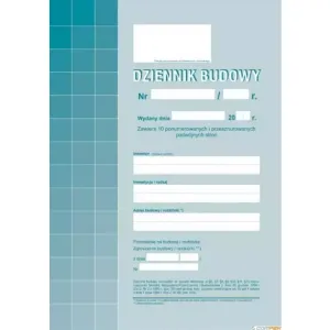 Druk MiP Dziennik budowy/rozbiórki/montażu A4/20