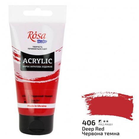 Farba akrylowa Koh-i-Noor Rosa 75ml Czerwona/Deep red