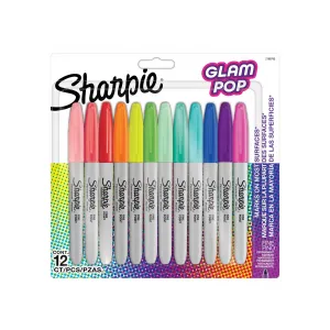 Markery permanentne Sharpie Fine, 12 kolorów