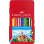 Kredki ołówkowe Faber-Castell Zamek sześciokątne + etui, 12 kolorów - 2