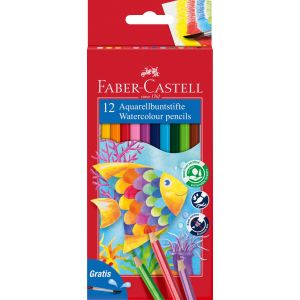 Kredki akwarelowe Faber-Castell Rybka, 12 kolorów