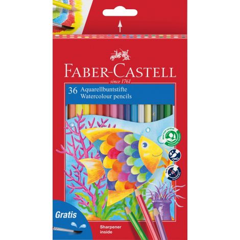Kredki akwarelowe Faber-Castell Rybka, 36 kolorów