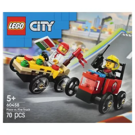 LEGO City 60458 Zestaw wyścigówek: Pizza kontra wóz strażacki
