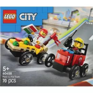 LEGO City 60458 Zestaw wyścigówek: Pizza kontra wóz strażacki