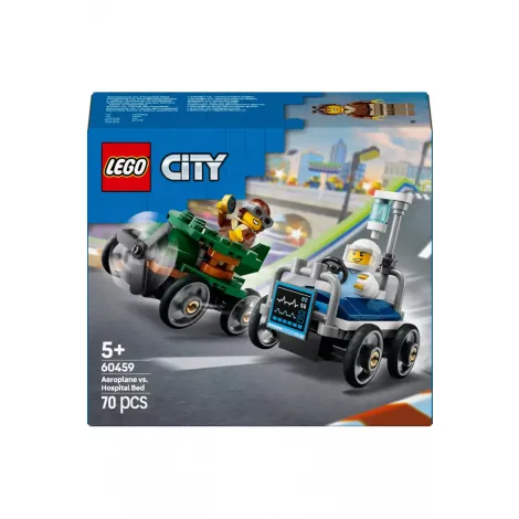 LEGO City 60459 Zestaw wyścigówek: samolot kontra łóżko szpitalne