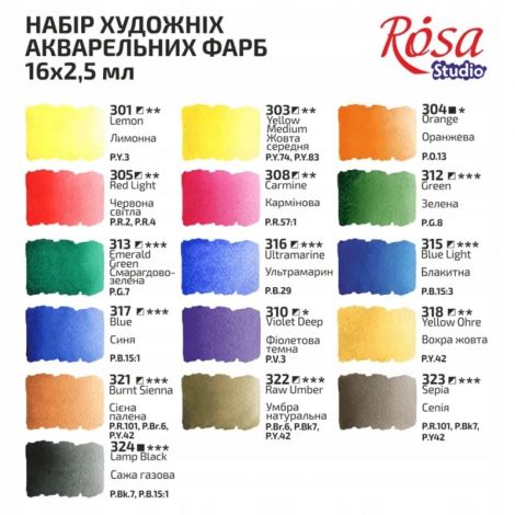 Farby akwarelowe Koh-i-Noor Rosa 16 kolorów - 3