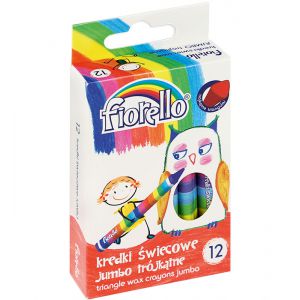 Kredki świecowe Fiorello trójkątne, 12 kolorów